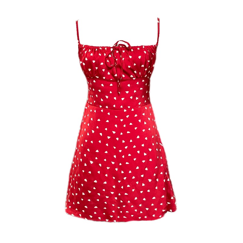 Floral Satin Heart Slip Dress for Women - Sexy Acetic Design, Summer Style, Perfect for Y2K and French Fashion Lovers Floral Satin Heart Slip Dress for Women - Sexy Acetic Design, Summer Style, Perfect for Y2K and French Fashion Lovers