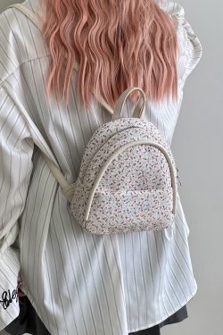 Floral Small Backpack for Women - Lightweight Spring/Summer Design, Perfect for Girls and Students, Trendy Niche Style