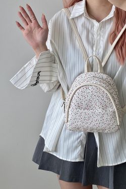 Floral Small Backpack for Women - Lightweight Spring/Summer Design, Perfect for Girls and Students, Trendy Niche Style