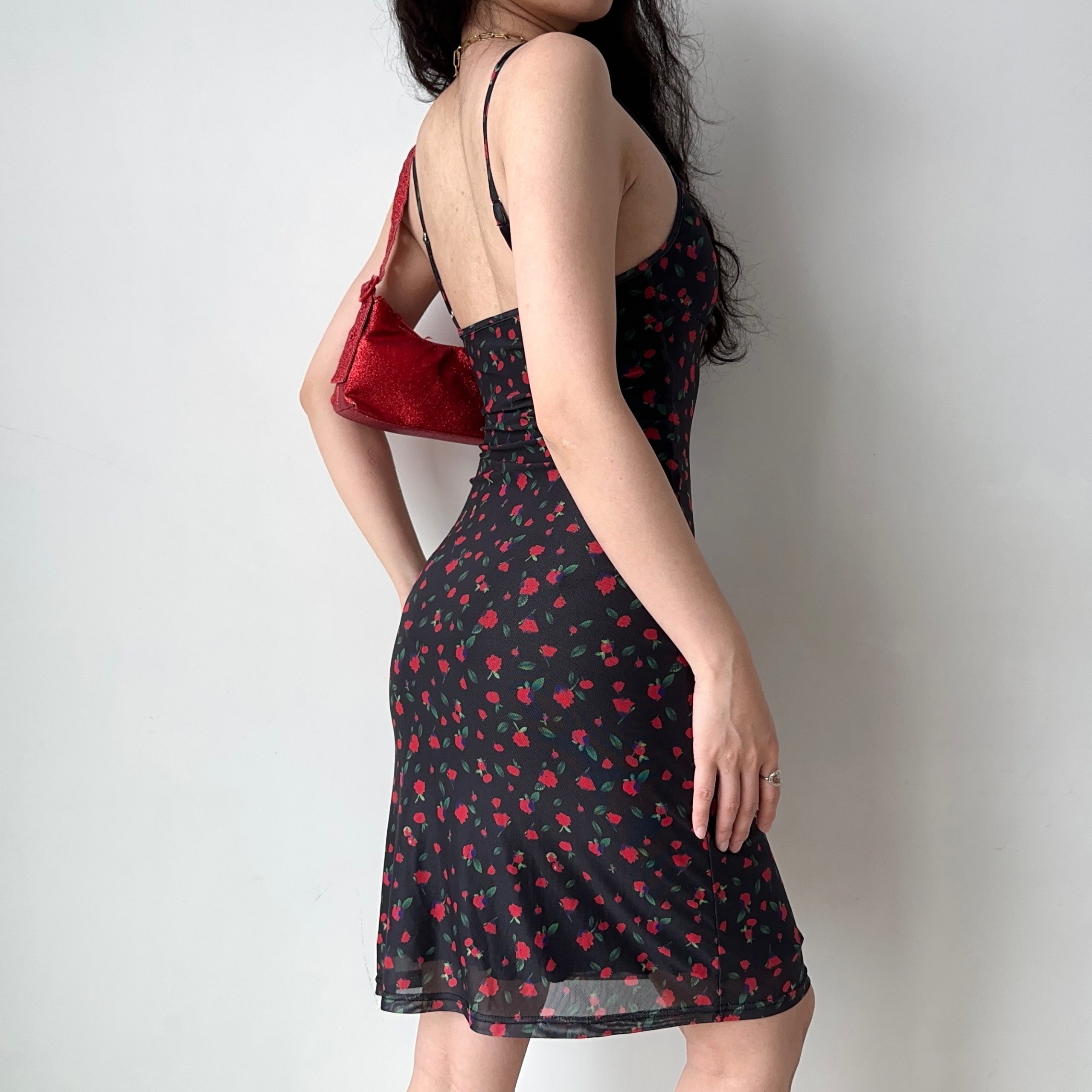 Floral Spaghetti Strap Bodycon Mini Dress - Custom-Made European & American Style, Summer Slim Fit for Hot Girls, 90s Inspired Floral Spaghetti Strap Bodycon Mini Dress - Custom-Made European & American Style, Summer Slim Fit for Hot Girls, 90s Inspired