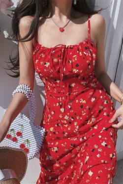 Floral Square-Neck Camisole Long Dress in Chenopod Fabric - Vintage French Style for Women, Spring/Summer 2025 Vacation Fashion