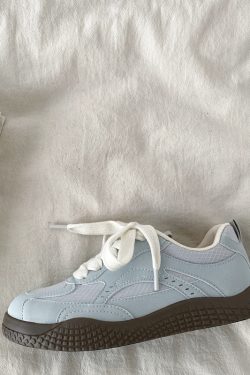 Foggy Blue Retro Training Board Shoes for Women - Chic Versatile Casual Sports Footwear for Summer 2025