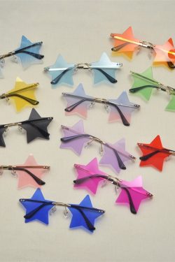 Frameless Pentagram Cut-Edge Sunglasses for Men and Women - Retro Candy-Colored Street Style Accessories