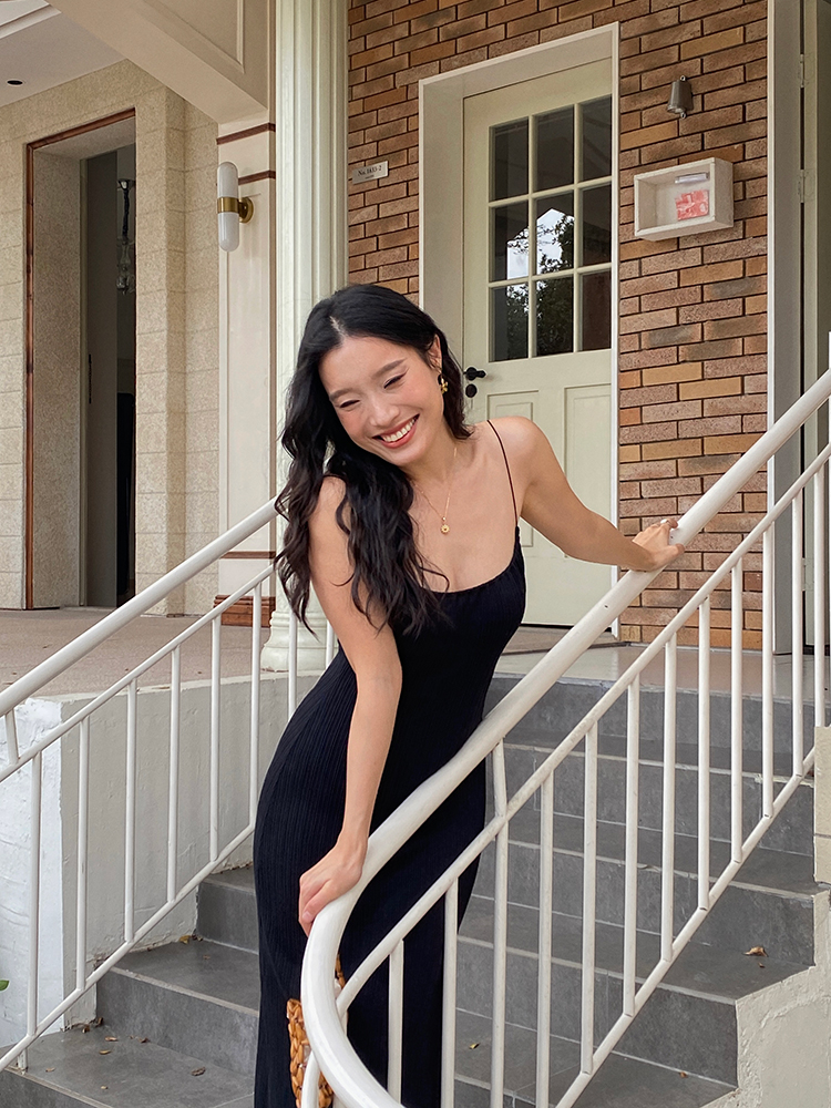 French Pink Spaghetti Strap Dress for Women - Bodycon Slim Fit with Split Skirt - Chic Y2K Style Outfit French Pink Spaghetti Strap Dress for Women - Bodycon Slim Fit with Split Skirt - Chic Y2K Style Outfit