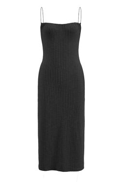 French Pink Spaghetti Strap Dress for Women - Bodycon Slim Fit with Split Skirt - Chic Y2K Style Outfit