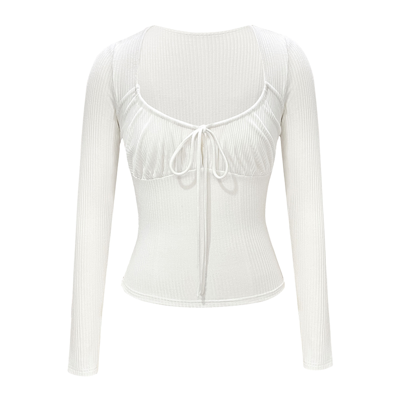 French Pure Desire Drawstring Long Sleeve Knit T-Shirt Dress - Trendy Casual Style for Effortless Y2K Fashion French Pure Desire Drawstring Long Sleeve Knit T-Shirt Dress - Trendy Casual Style for Effortless Y2K Fashion