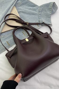 French Retro Lychee Pattern Handbag for Women - 2025 Textured Versatile Shoulder Crossbody Bag, Fashionable Commuting Style