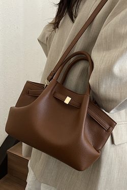 French Retro Lychee Pattern Handbag for Women - 2025 Textured Versatile Shoulder Crossbody Bag, Fashionable Commuting Style