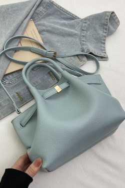 French Retro Lychee Pattern Handbag for Women - 2025 Textured Versatile Shoulder Crossbody Bag, Fashionable Commuting Style