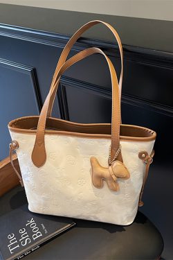 French Retro Matte Color-Blocking Tote Bag for Women - 2025 High-End Commuting Handbag, Embossed Shoulder Bag