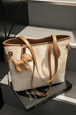 French Retro Matte Color-Blocking Tote Bag for Women - 2025 High-End Commuting Handbag, Embossed Shoulder Bag