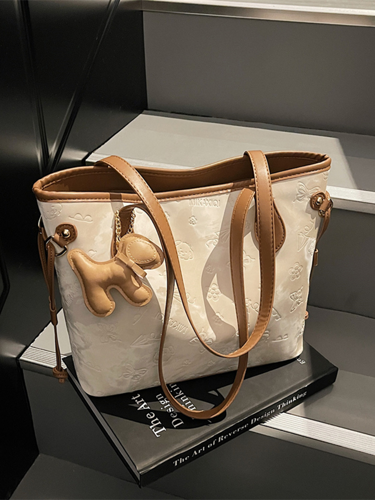 French Retro Matte Color-Blocking Tote Bag for Women - 2025 High-End Commuting Handbag, Embossed Shoulder Bag French Retro Matte Color-Blocking Tote Bag for Women - 2025 High-End Commuting Handbag, Embossed Shoulder Bag