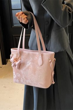 French Retro Matte Color-Blocking Tote Bag for Women - 2025 High-End Commuting Handbag, Embossed Shoulder Bag