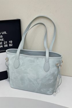 French Retro Matte Color-Blocking Tote Bag for Women - 2025 High-End Commuting Handbag, Embossed Shoulder Bag