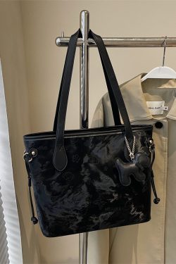 French Retro Matte Color-Blocking Tote Bag for Women - 2025 High-End Commuting Handbag, Embossed Shoulder Bag