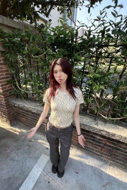 French Romantic Floral Slim Fit Short T-Shirt for Women - Spring 2025 Fashion in Vintage Style