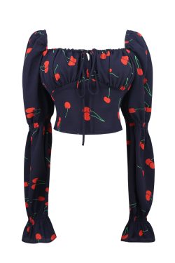 French Square Neck Lantern Sleeve Drawstring Waist Vacation Blouse Top - 2025 Fashion Trend for Effortless Style