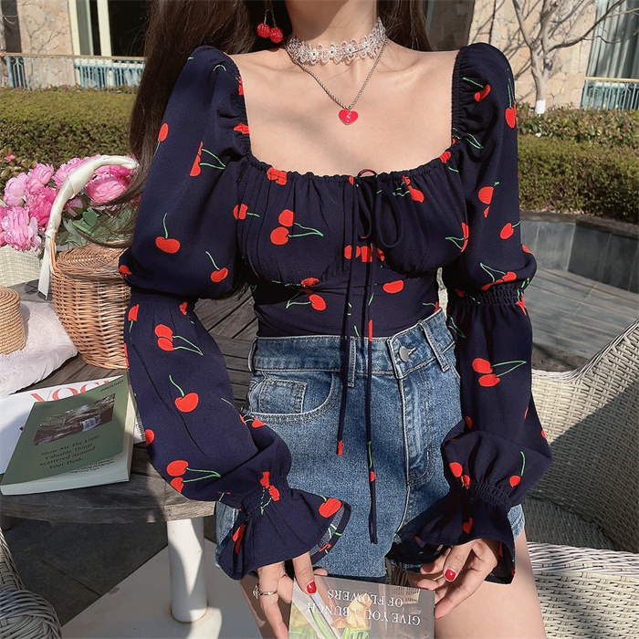 French Square Neck Lantern Sleeve Drawstring Waist Vacation Blouse Top - 2025 Fashion Trend for Effortless Style French Square Neck Lantern Sleeve Drawstring Waist Vacation Blouse Top - 2025 Fashion Trend for Effortless Style