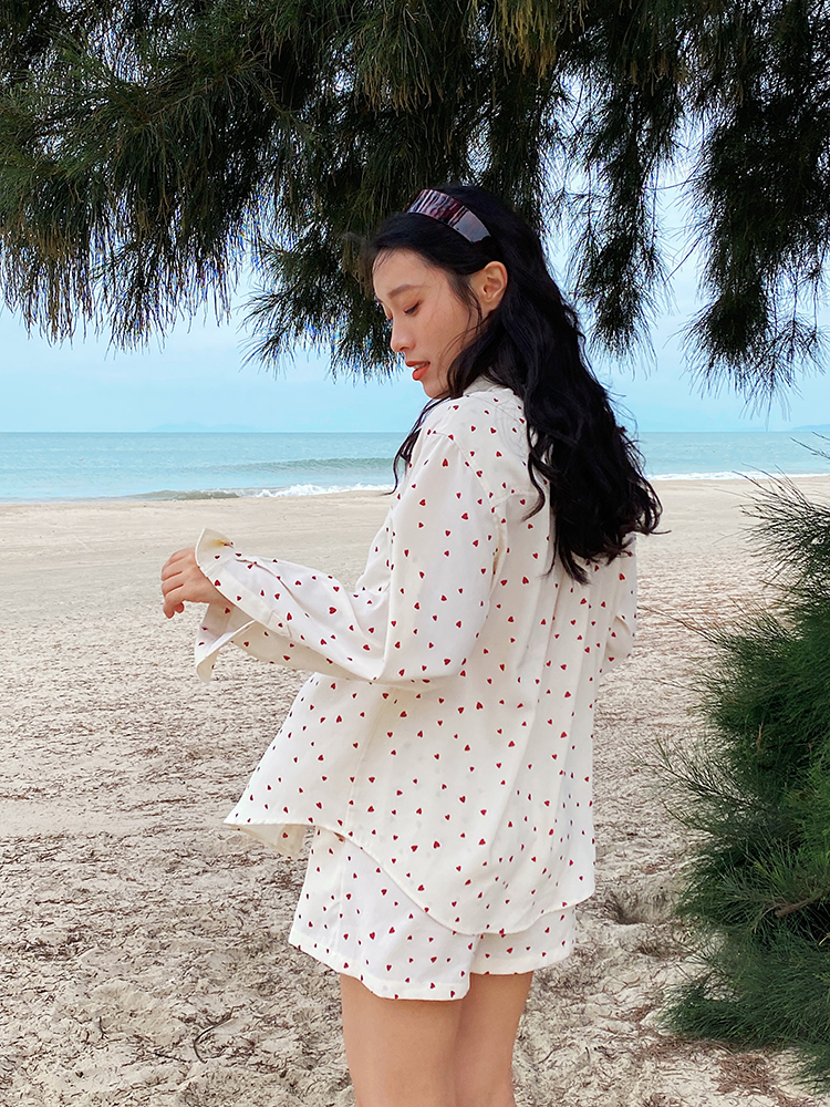 French Style Blue Cotton Shirt Set for Women - Loose Sun Protection Cardigan & A-Line High-Waisted Shorts, Perfect for Summer Outings French Style Blue Cotton Shirt Set for Women - Loose Sun Protection Cardigan & A-Line High-Waisted Shorts, Perfect for Summer Outings