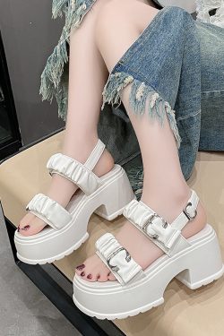 French-Style High-Soled Roman Sandals for Women - Summer Fairy Fashion Beach Shoes, Perfect with Skirts, 2025 Collection