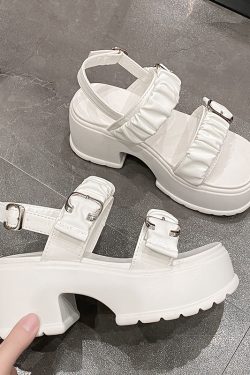 French-Style High-Soled Roman Sandals for Women - Summer Fairy Fashion Beach Shoes, Perfect with Skirts, 2025 Collection