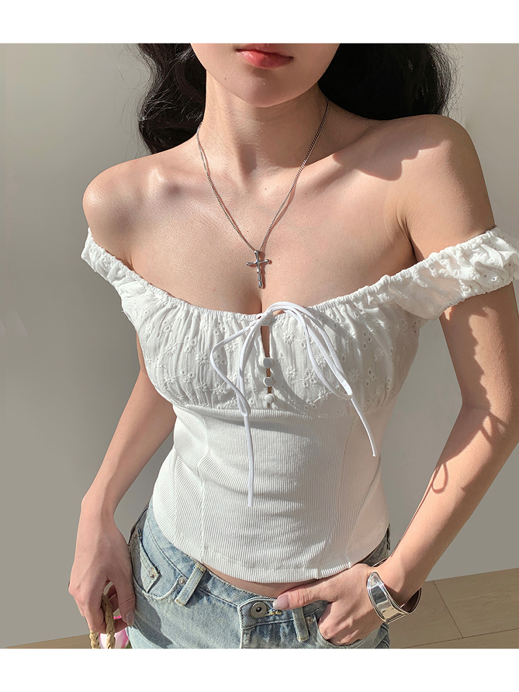 French Vintage Embroidered Hollow Out Tie Waist Slimming Camisole Top for Women - Perfect for Vacation and Y2K Style French Vintage Embroidered Hollow Out Tie Waist Slimming Camisole Top for Women - Perfect for Vacation and Y2K Style