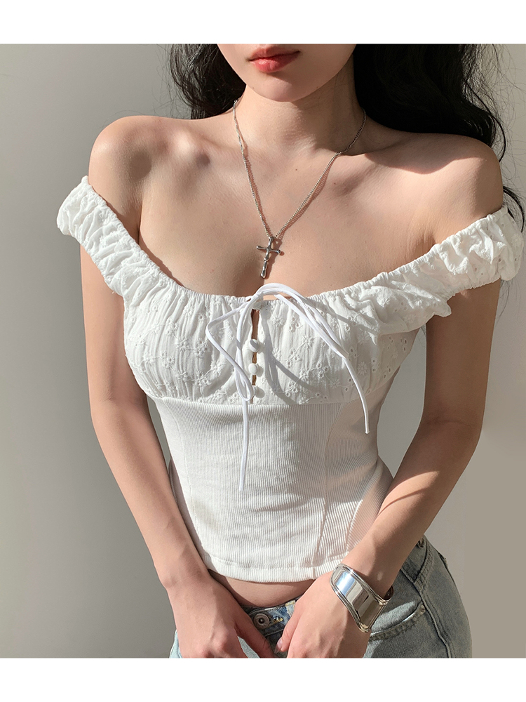 French Vintage Embroidered Hollow Out Tie Waist Slimming Camisole Top for Women - Perfect for Vacation and Y2K Style French Vintage Embroidered Hollow Out Tie Waist Slimming Camisole Top for Women - Perfect for Vacation and Y2K Style