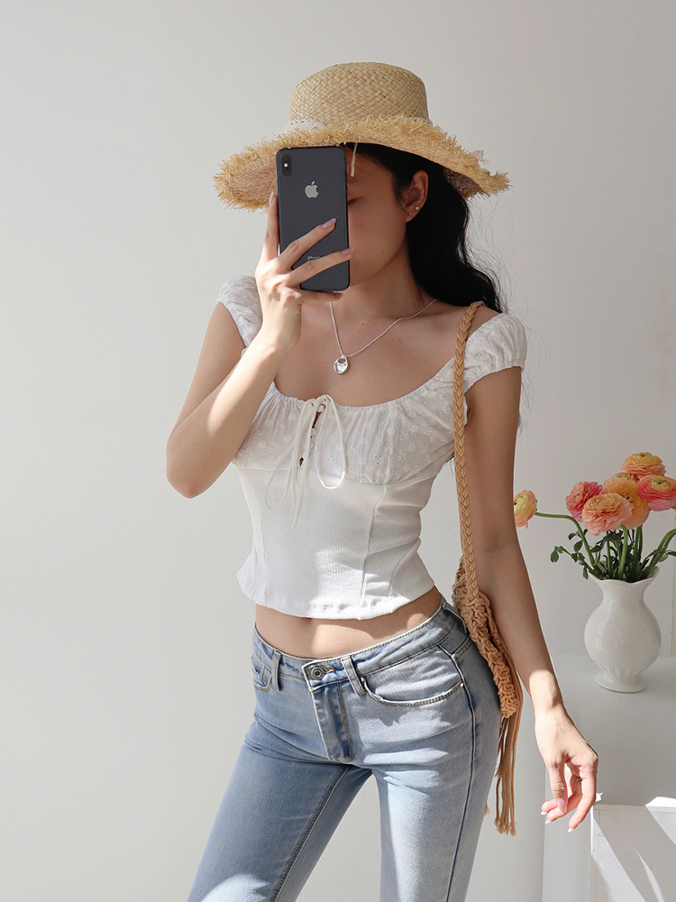 French Vintage Embroidered Hollow Out Tie Waist Slimming Camisole Top for Women - Perfect for Vacation and Y2K Style French Vintage Embroidered Hollow Out Tie Waist Slimming Camisole Top for Women - Perfect for Vacation and Y2K Style