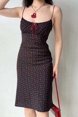 French Vintage Floral Color-Blocking Cami Dress - Mid-Length, Y2K Inspired, Perfect for Summer Outings and Casual Chic Looks
