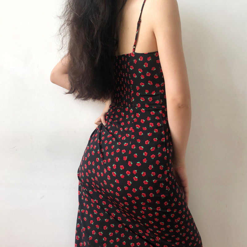 French Vintage Floral Slip Dress - Sexy Slim Fit Long Skirt for Beach & Casual Wear - Y2K Style French Vintage Floral Slip Dress - Sexy Slim Fit Long Skirt for Beach & Casual Wear - Y2K Style