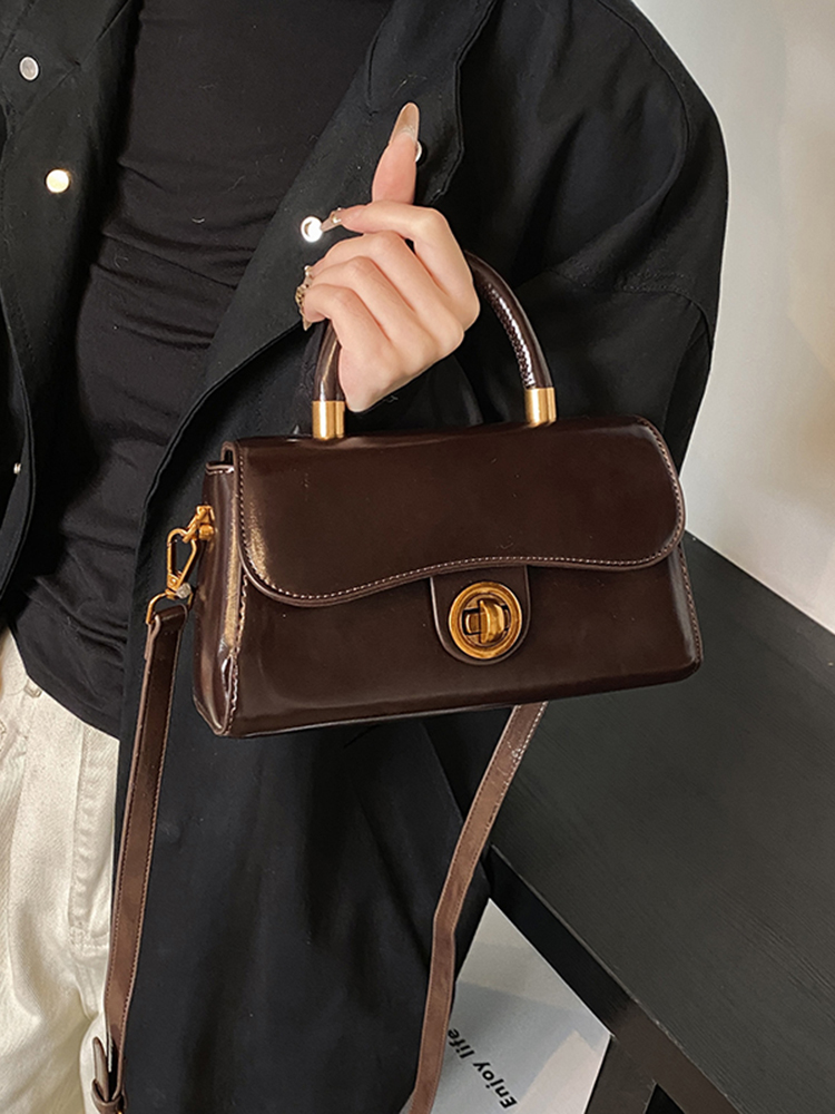 French Vintage Oil Wax Leather Handbag for Women - Textured Small Square Bag, Versatile Shoulder & Crossbody Bag, Spring/Summer 2025 French Vintage Oil Wax Leather Handbag for Women - Textured Small Square Bag, Versatile Shoulder & Crossbody Bag, Spring/Summer 2025