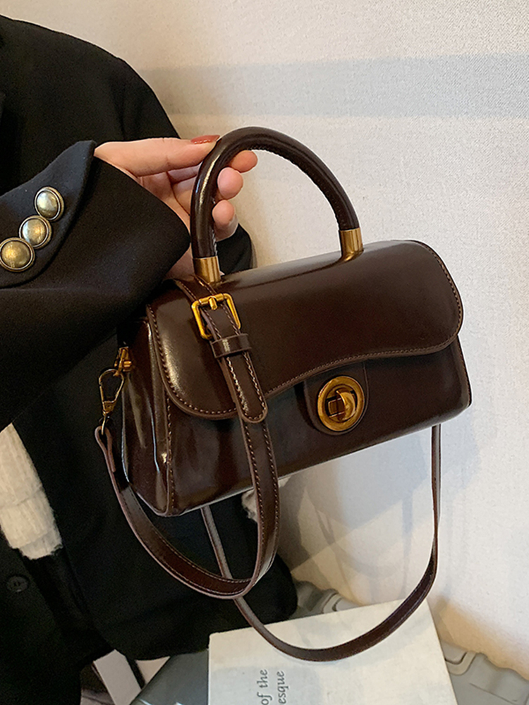 French Vintage Oil Wax Leather Handbag for Women - Textured Small Square Bag, Versatile Shoulder & Crossbody Bag, Spring/Summer 2025 French Vintage Oil Wax Leather Handbag for Women - Textured Small Square Bag, Versatile Shoulder & Crossbody Bag, Spring/Summer 2025