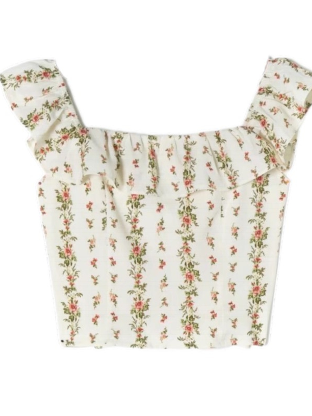 French Vintage Ruffled Square Neck Floral Camisole Top for Women - Spring/Summer 2022, Y2K Floral Fashion, Chic Summer Style French Vintage Ruffled Square Neck Floral Camisole Top for Women - Spring/Summer 2022, Y2K Floral Fashion, Chic Summer Style