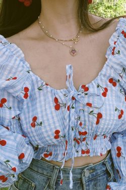 French Vintage Square Neck Puff Sleeve Drawstring Short Crop Top - 2025 Spring/Summer Fashion, Y2K Inspired, Chic Style