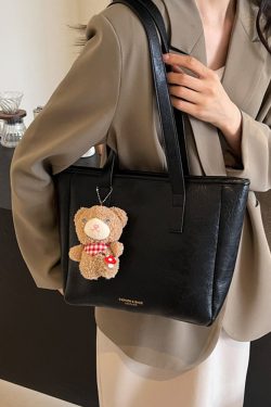 French Vintage Tote Bag for Women, Autumn 2025 Large Capacity Handheld Shoulder Bag, Chic Student Commuter Style