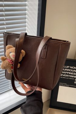 French Vintage Tote Bag for Women, Autumn 2025 Large Capacity Handheld Shoulder Bag, Chic Student Commuter Style