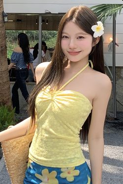 Fresh Floral Tie Low Waist Mid-Length Skirt for Women - Beachy Straight Style Skirt, Perfect for Summer and Vacation Wear