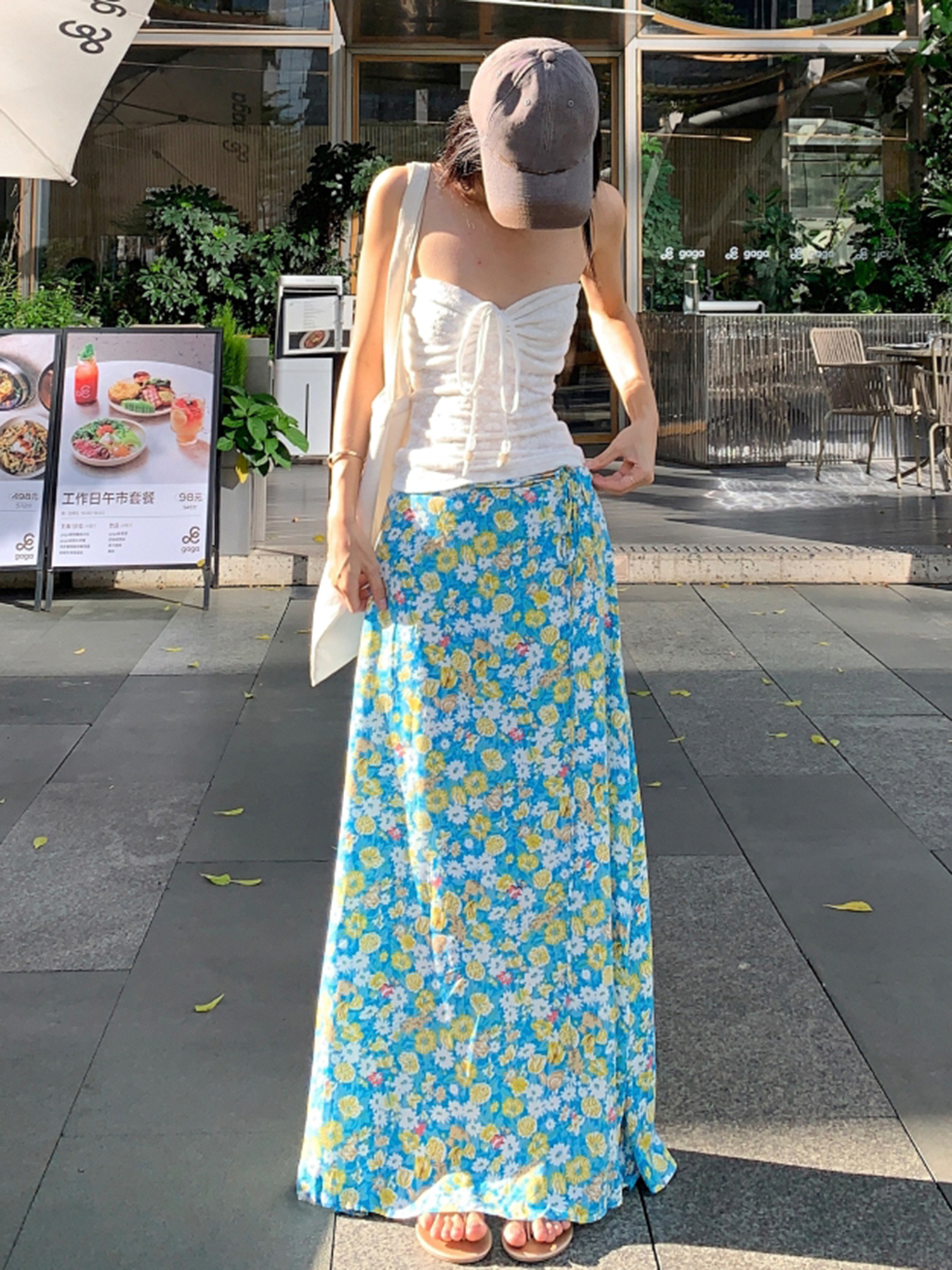 Fresh Floral Tie Low Waist Mid-Length Skirt for Women - Beachy Straight Style Skirt, Perfect for Summer and Vacation Wear Fresh Floral Tie Low Waist Mid-Length Skirt for Women - Beachy Straight Style Skirt, Perfect for Summer and Vacation Wear