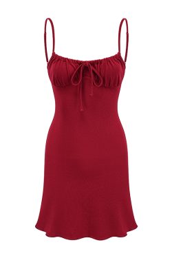 Front Tie Lace Dress for Women - Slim Fit Backless Summer Mini Dress in European & American Style, Perfect for Y2K & 90s Fashion