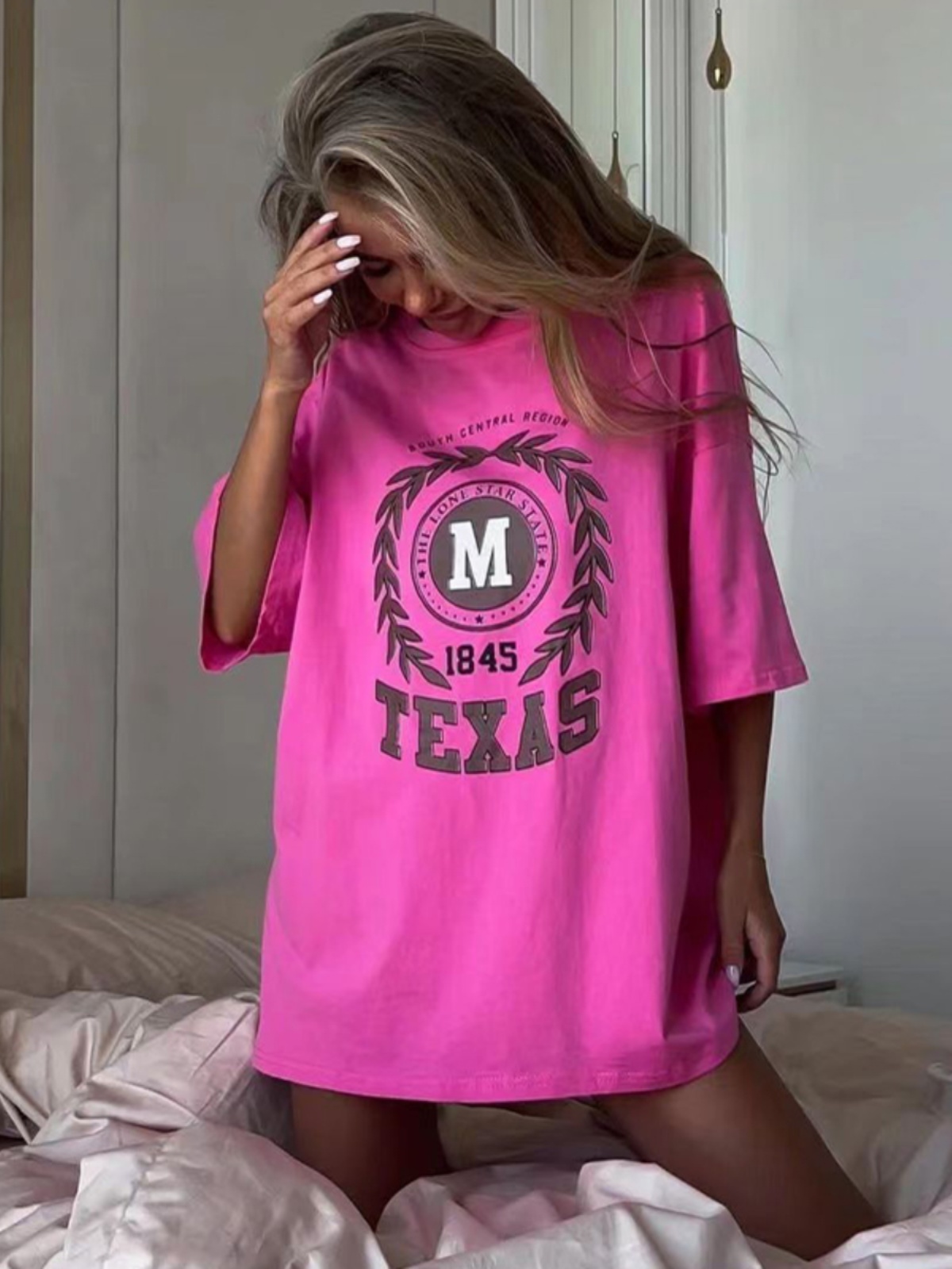 Fuchsia Vintage Retro Short Sleeve Crop Top for Women - Summer High Street Loose Fit Spicy Girl T-Shirt Fuchsia Vintage Retro Short Sleeve Crop Top for Women - Summer High Street Loose Fit Spicy Girl T-Shirt