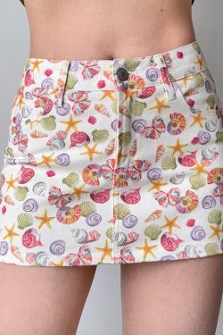 Fun Shell Print Half Skirt for Women - DIY European American Style Short Skirt, Summer Anti-Exposure Fashion