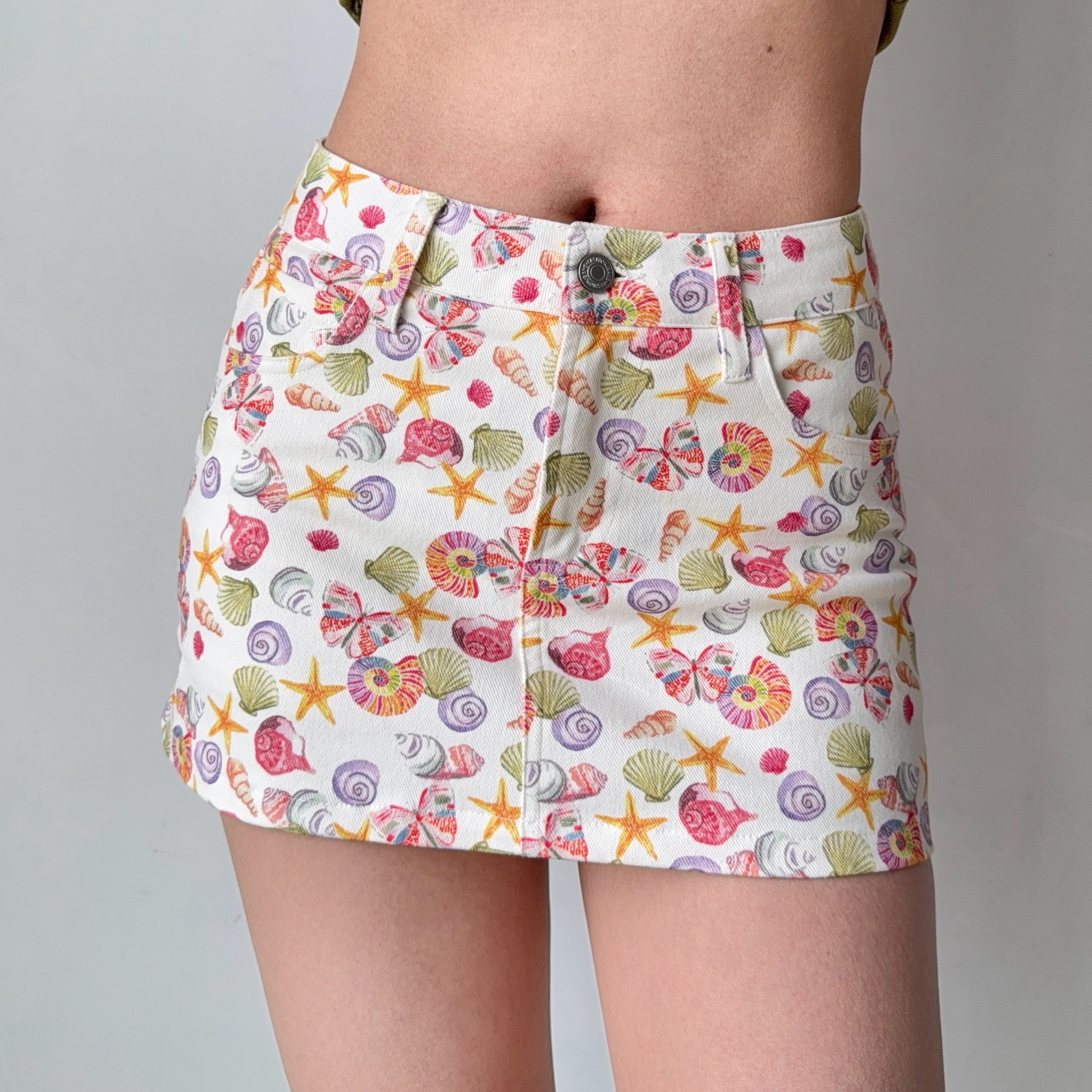 Fun Shell Print Half Skirt for Women - DIY European American Style Short Skirt, Summer Anti-Exposure Fashion Fun Shell Print Half Skirt for Women - DIY European American Style Short Skirt, Summer Anti-Exposure Fashion