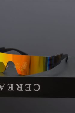Futuristic Cyberpunk Frameless One-Piece Sunglasses for Trendy Boys and Girls - Ideal for Street Photography and Riding.