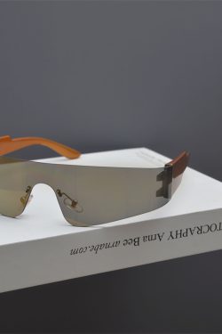 Futuristic Cyberpunk Frameless One-Piece Sunglasses for Trendy Boys and Girls - Ideal for Street Photography and Riding.