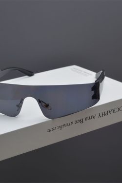 Futuristic Cyberpunk Frameless One-Piece Sunglasses for Trendy Boys and Girls - Ideal for Street Photography and Riding.