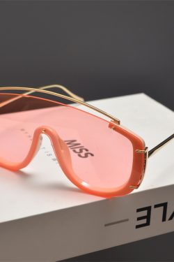 Futuristic Cyberpunk Oversized Pilot Sunglasses with Cut Edges and Single Beam - Stylish Statement Eyewear