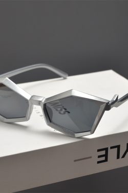 Futuristic Cyberpunk Polygon Diamond Sunglasses for Slim Faces - Unisex Hip-Hop Party Eyewear
