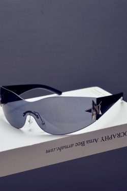 Futuristic Frameless One-Piece Wind Sunglasses for Men and Women, Trendy for Cycling, Hip-Hop, and Partying