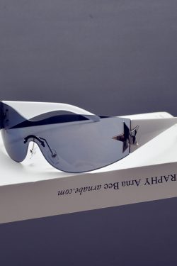Futuristic Frameless One-Piece Wind Sunglasses for Men and Women, Trendy for Cycling, Hip-Hop, and Partying