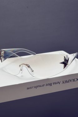 Futuristic Frameless One-Piece Wind Sunglasses for Men and Women, Trendy for Cycling, Hip-Hop, and Partying